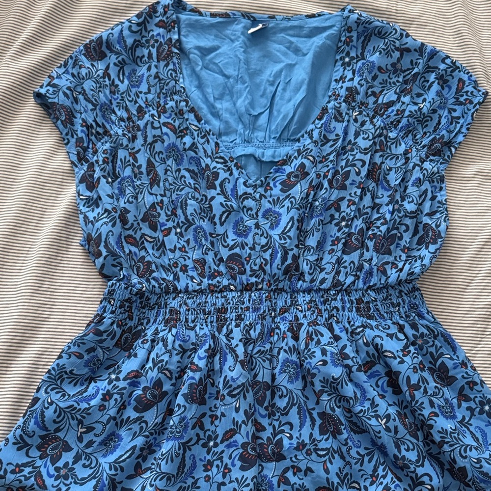 Blue Floral Blouse